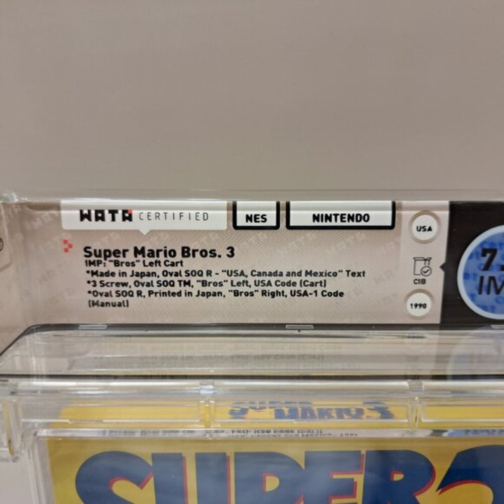 CIB Nintendo NES Super Mario Bros. 3 Graded WATA 7.5 Cracked Case - Picture 2 of 6